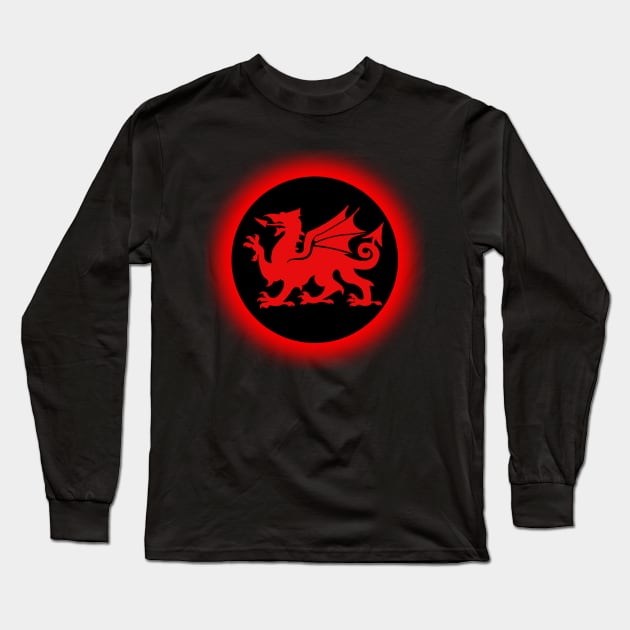 Red Welsh Dragon Long Sleeve T-Shirt by Celtic Morrigan